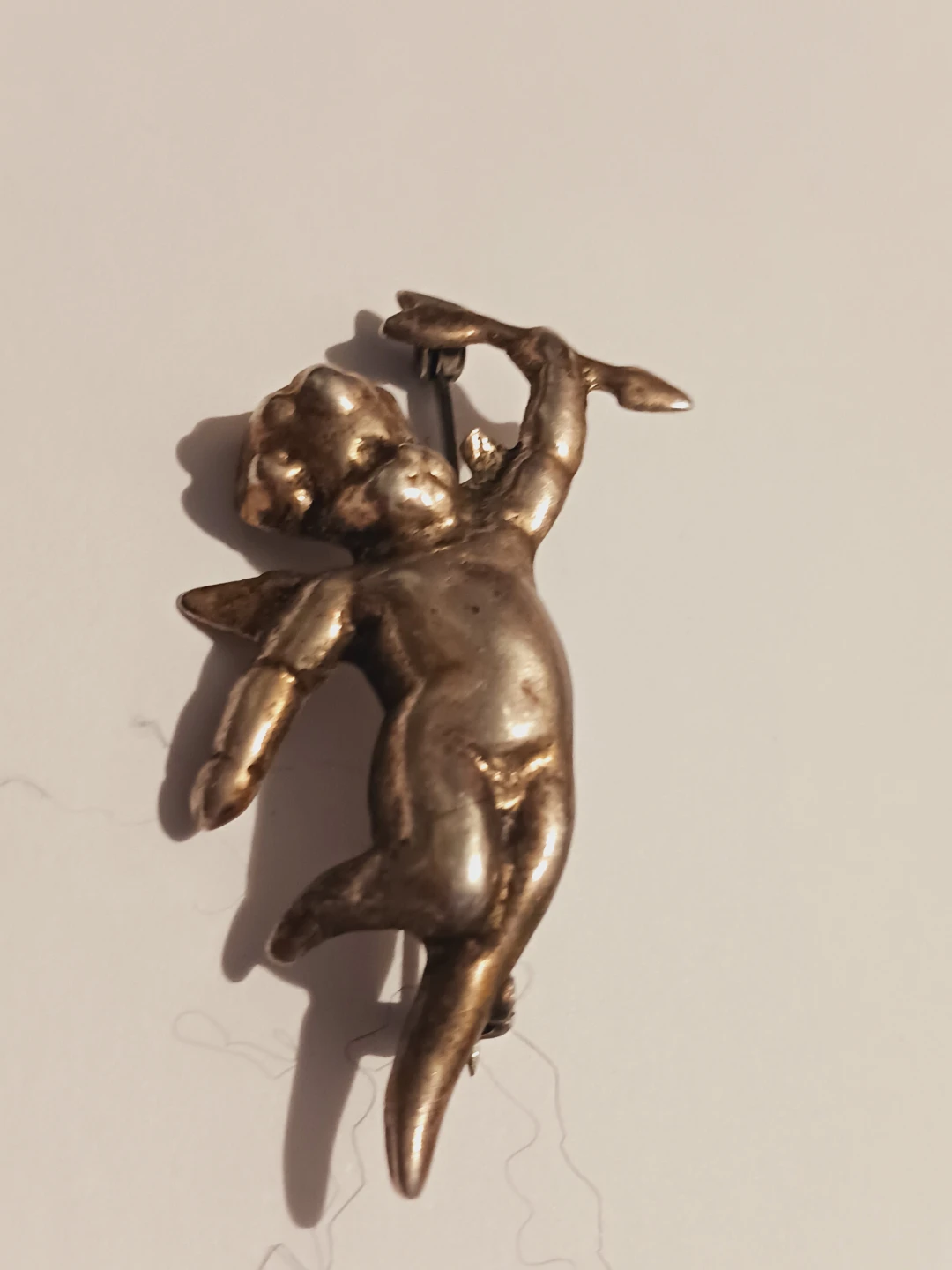 Antique Sterling Silver 925 Cupid Brooch - photo 3