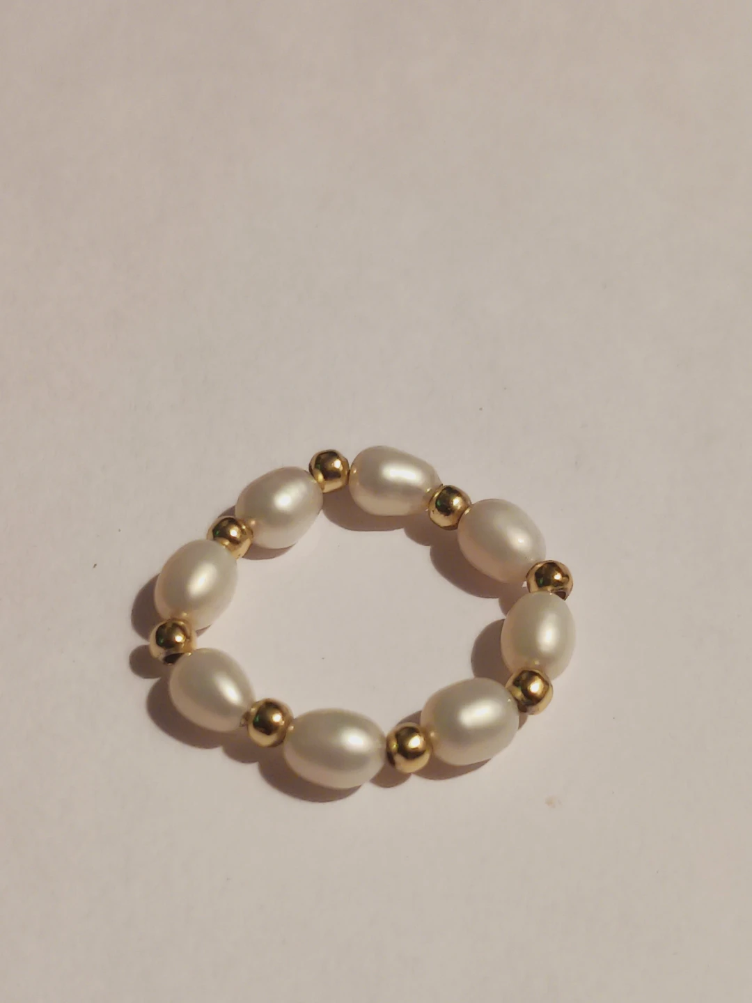 New !! Freshwater Pearl and Gold Bead Ring - photo 2