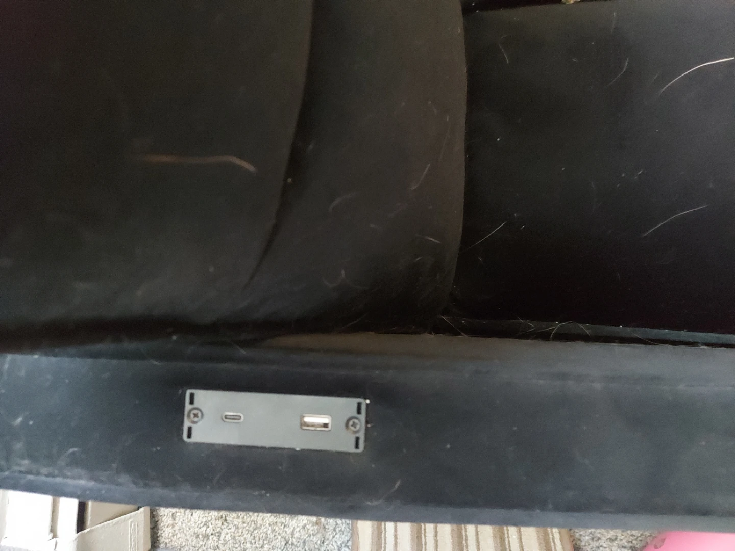 Black Sofa Bed with USB Ports - photo 3