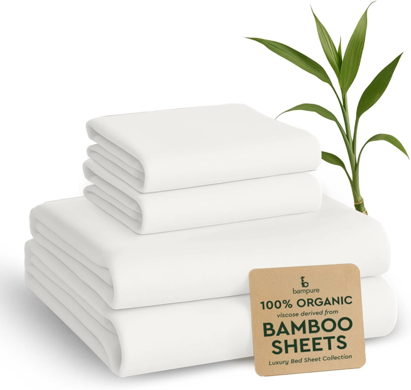 NEW BAMPURE 100% Organic Bamboo Sheets Queen Set 4PC