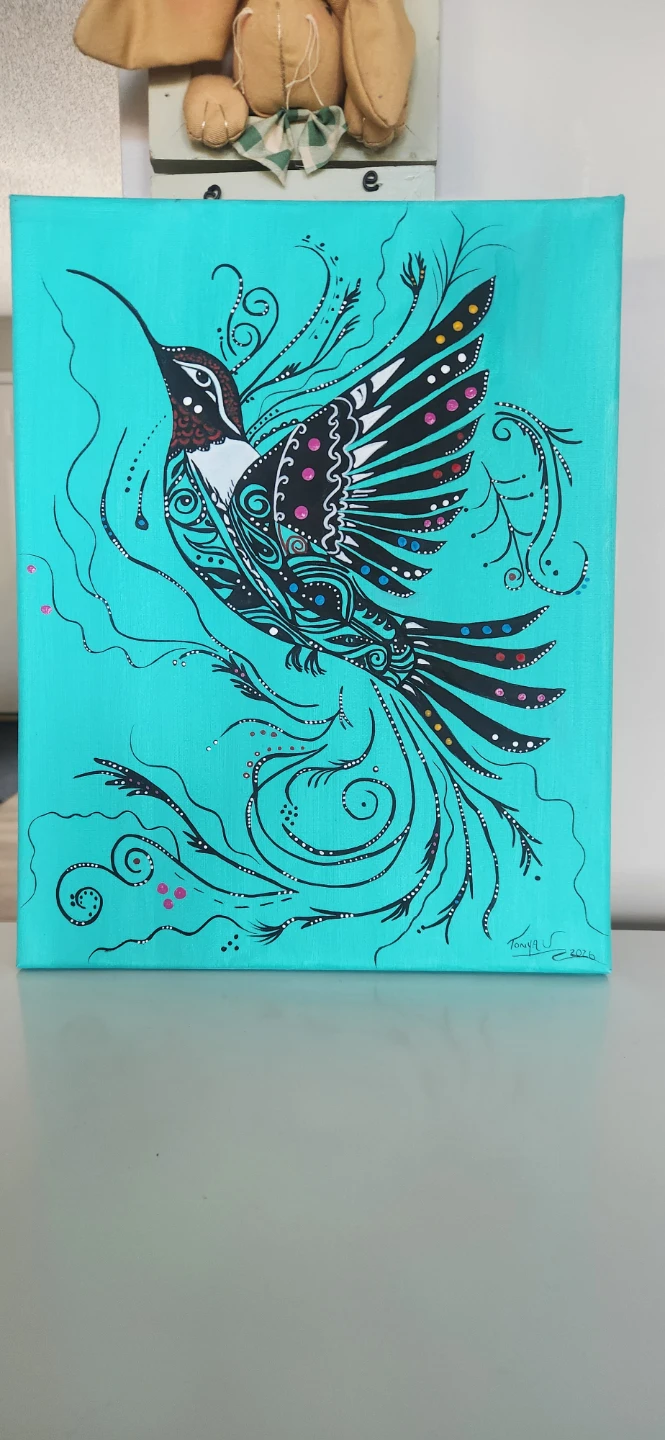 Canvas Painting - Hummingbird Art