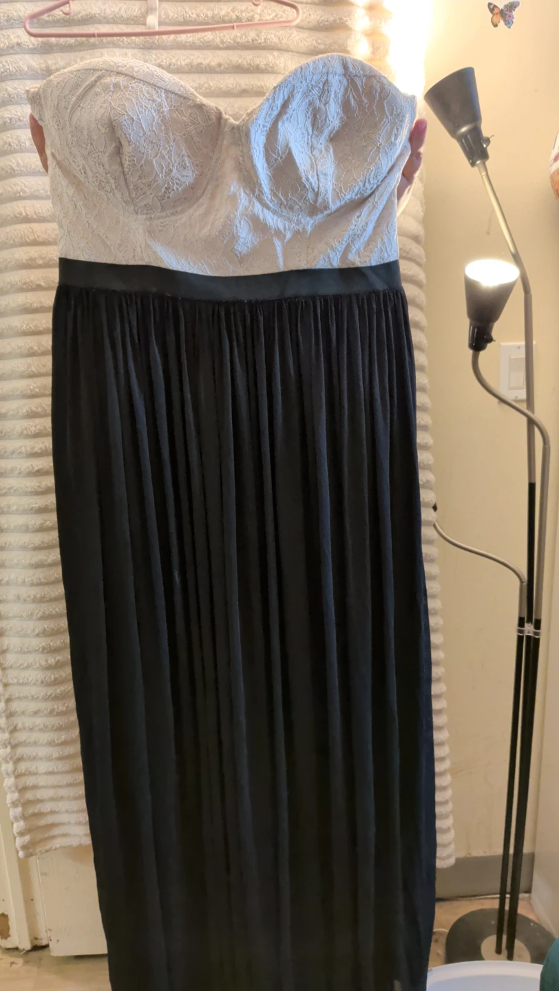 Strapless Lace Top Maxi Dress