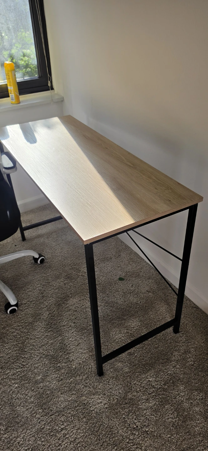 Wooden Top Desk with Black Metal Legs