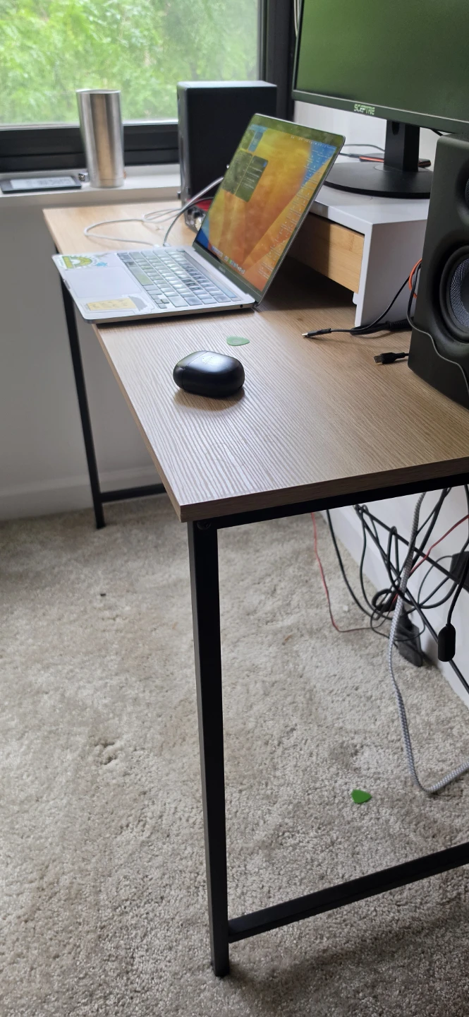 Wooden Top Desk with Black Metal Legs - photo 2