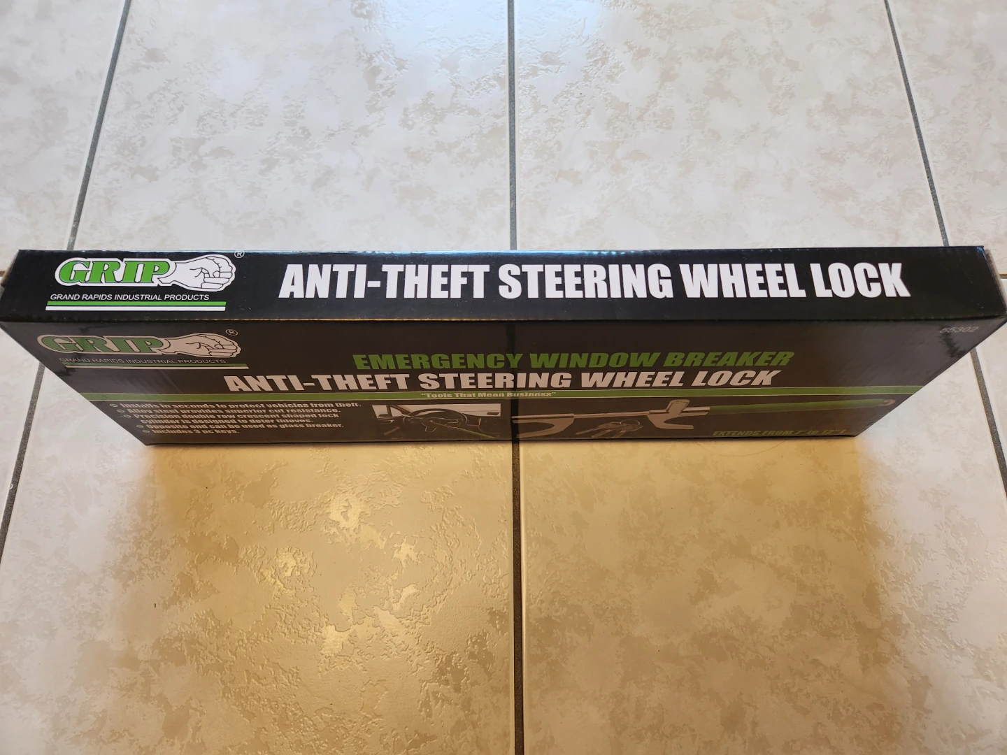 GRIP Anti-Theft Steering Wheel Lock & Window Breaker - photo 2