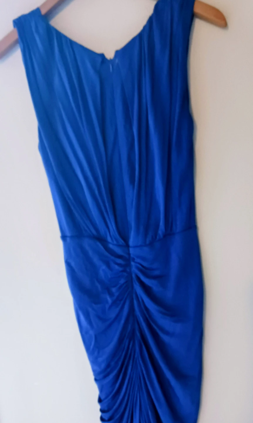 Le Château Royal Blue Ruched V-Neck Dress - photo 2