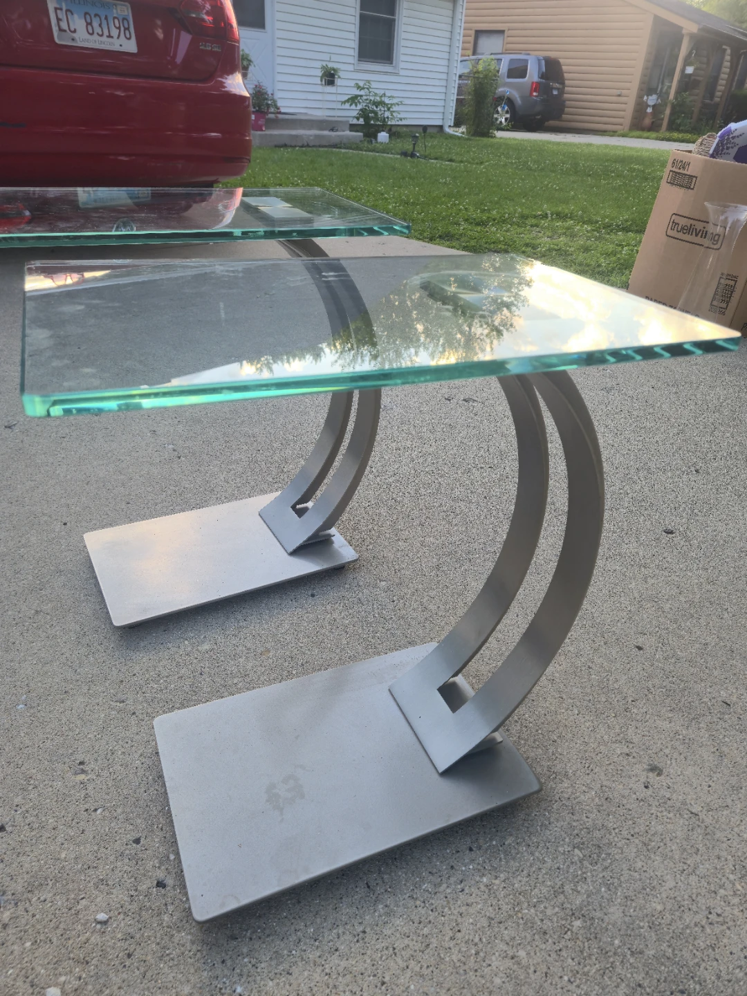 Glass and Metal Accent Tables (Set of 2) - photo 2