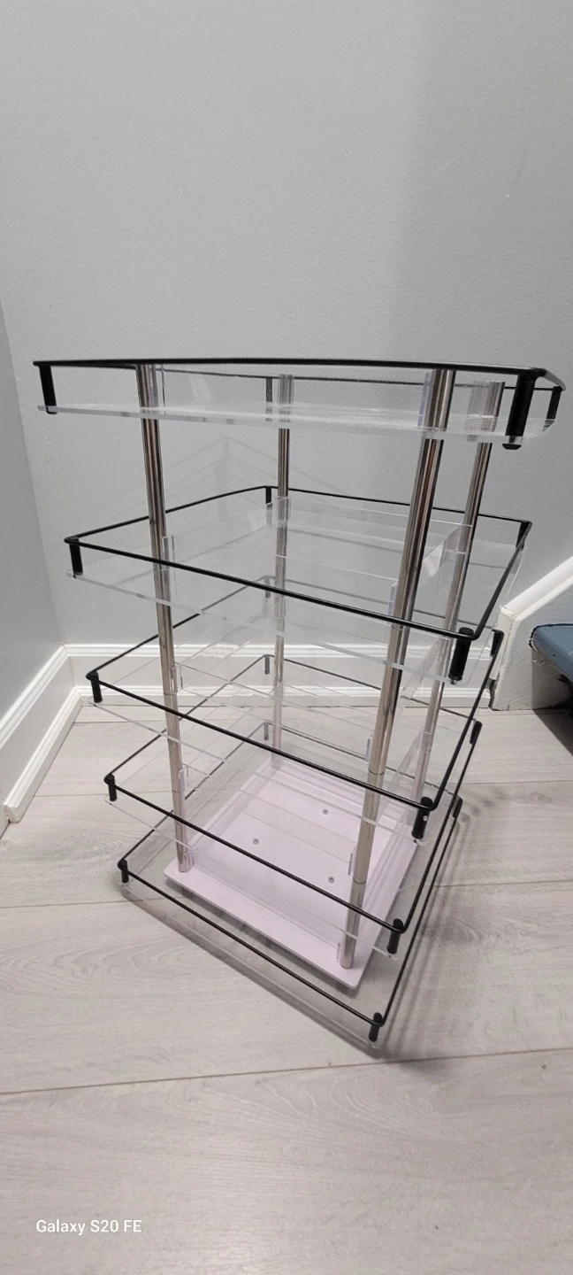 4 Tier Clear Acrylic Display spinning Stand