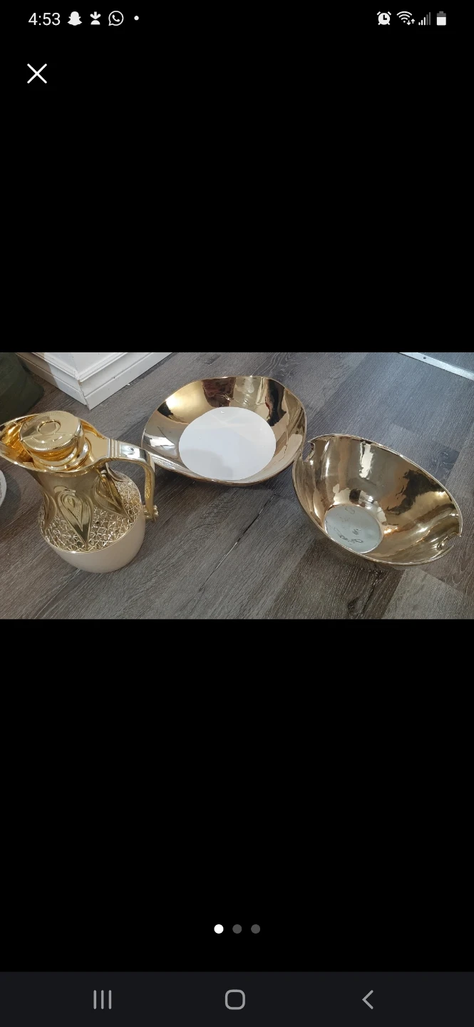 Gold Thermos Carafe and Serving Bowl Set