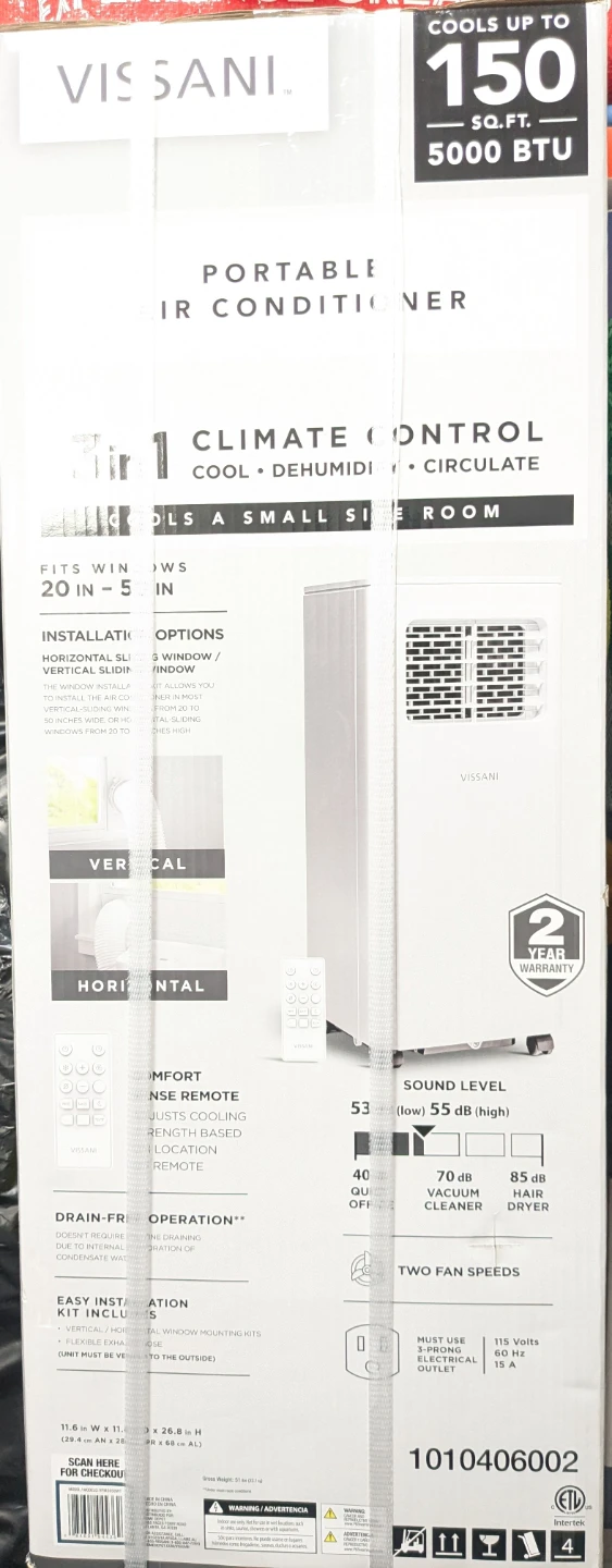 5,000Btu Vissani PORTABLE 3 in 1 AC Unit