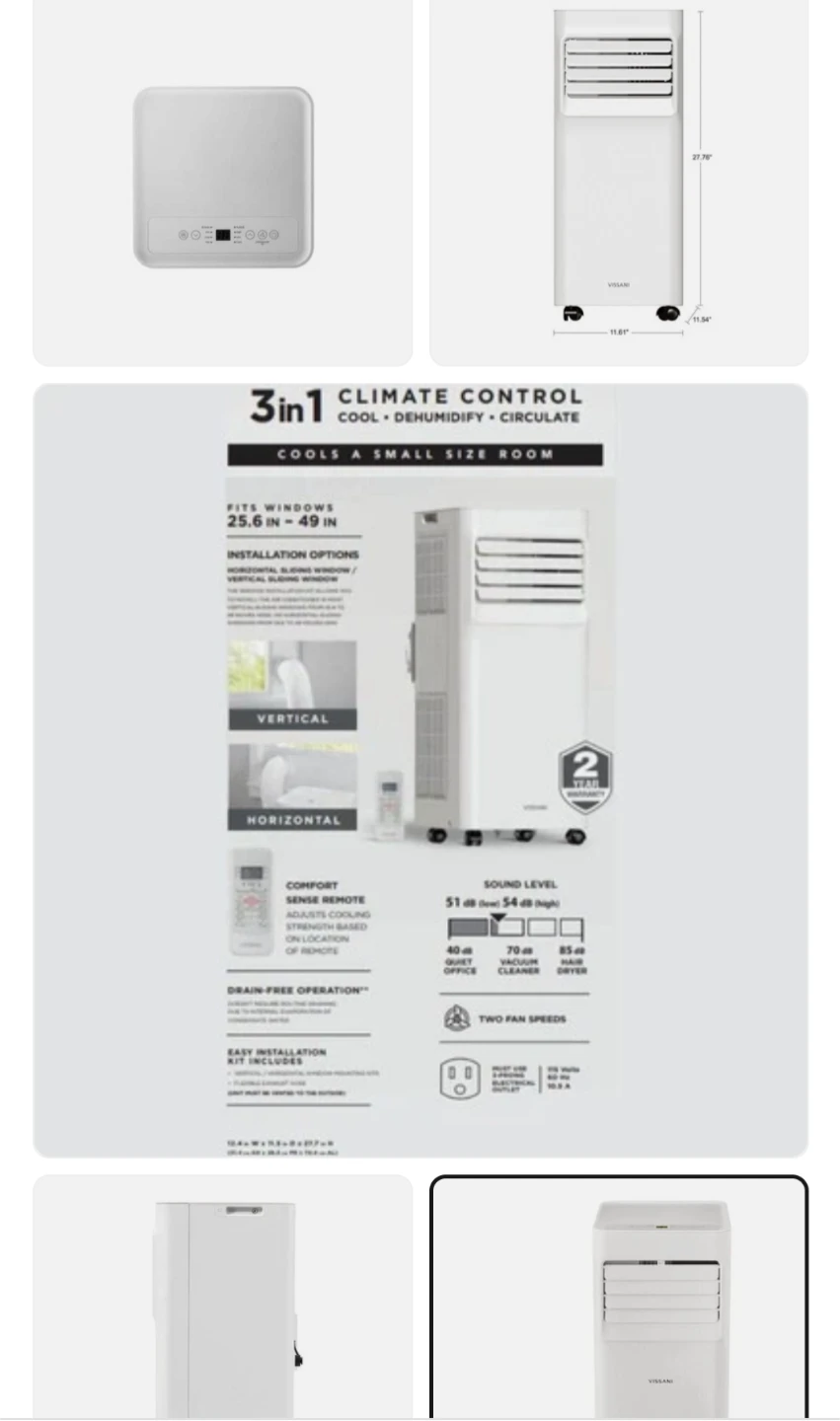 5,000Btu Vissani PORTABLE 3 in 1 AC Unit - photo 5