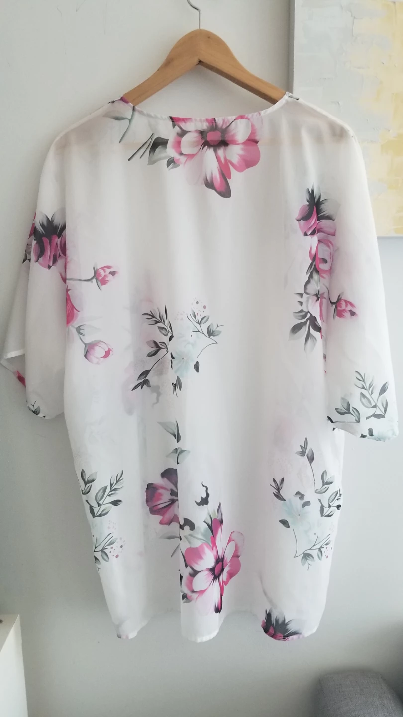 White Floral Kimono Size Small - photo 2