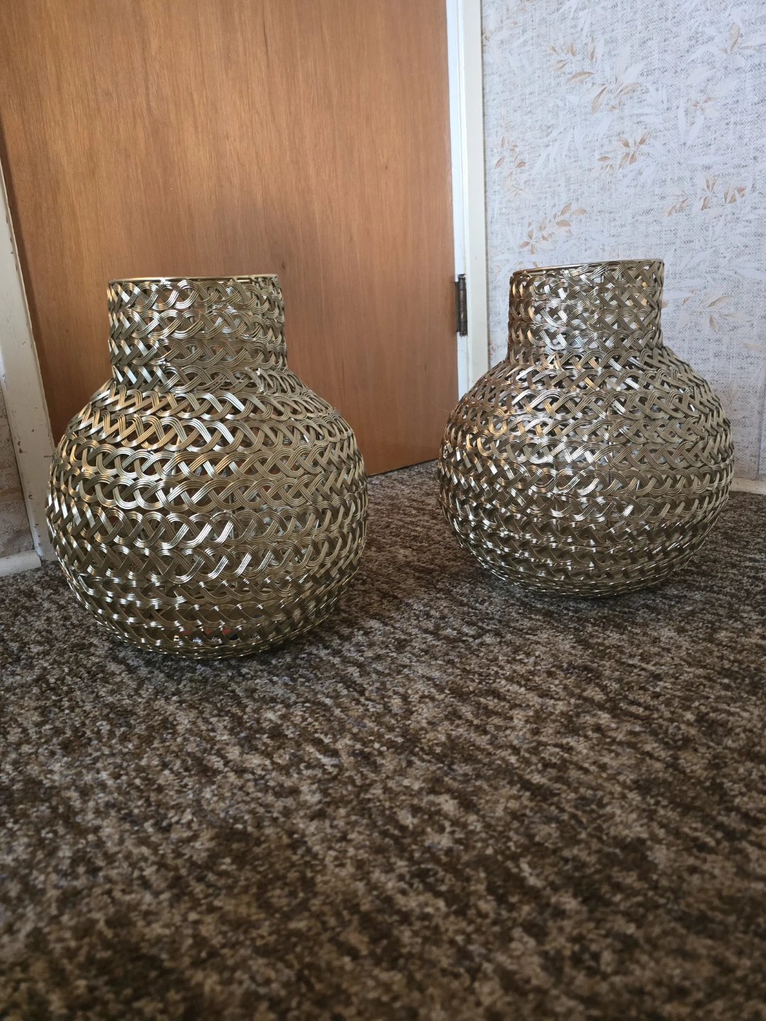 Gold Woven Decorative Vases (Set of 2)