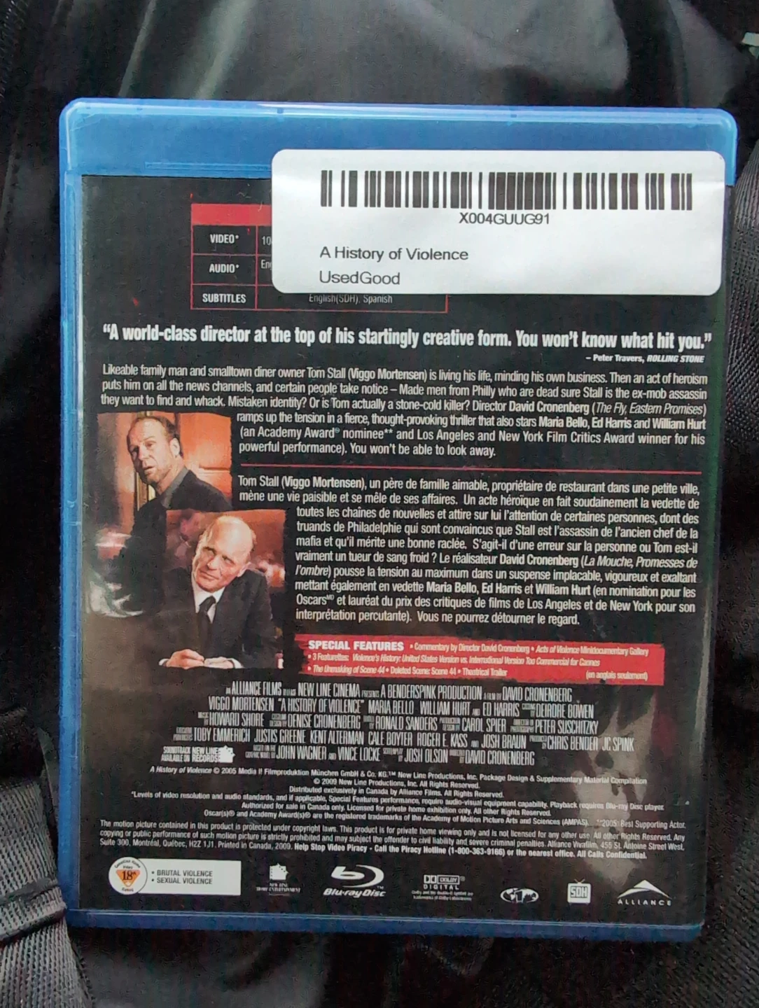 A History of Violence Blu-ray- used. - photo 2