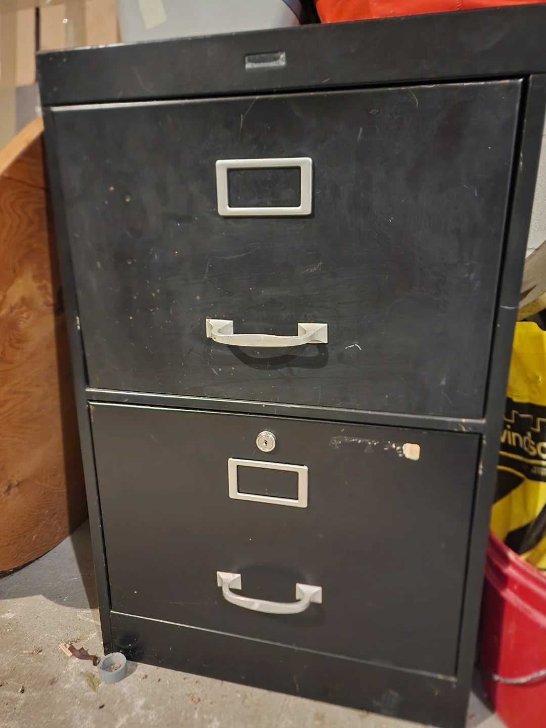 Black 2-Drawer Metal Filing Cabinet