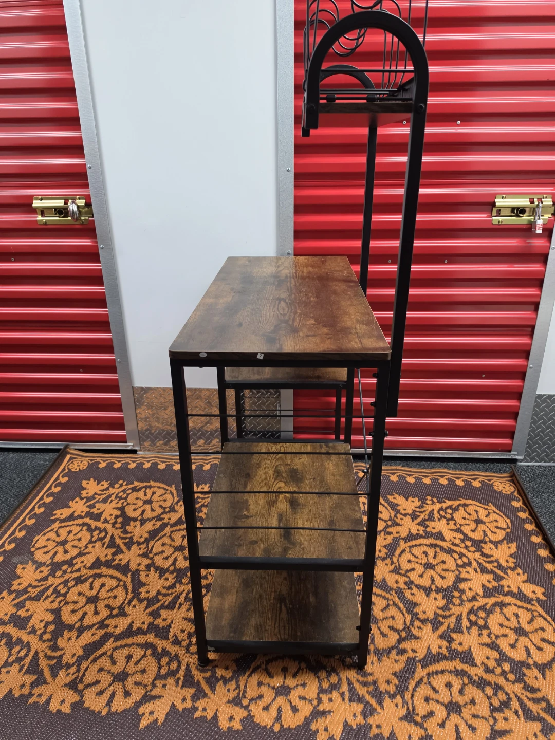Rustic Wood and Metal Kitchen Baker's Rack - photo 3