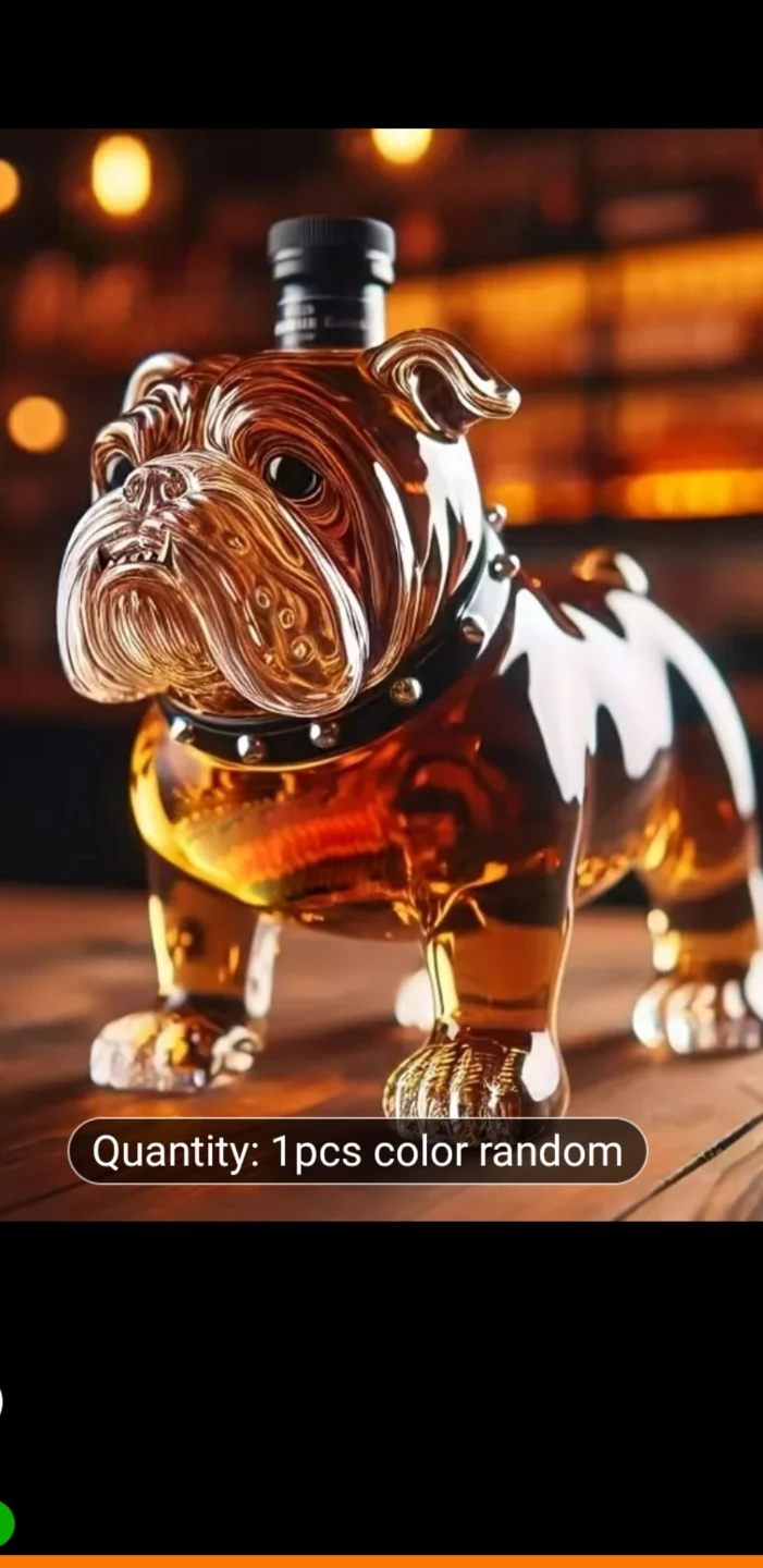Bulldog Glass Decanter
