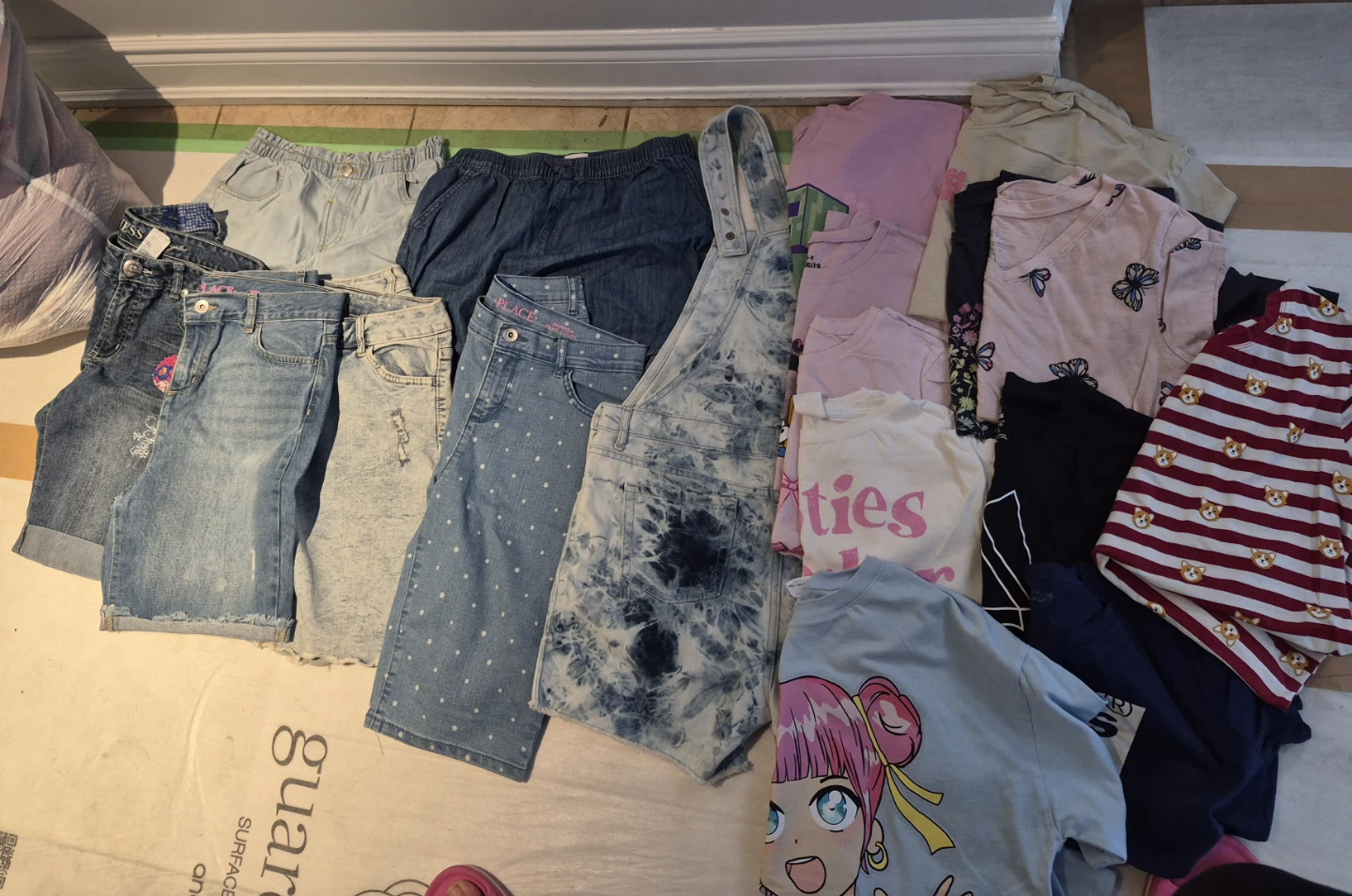 12-14 Large Girls' Shorts and Tops Summer clothes Bundle