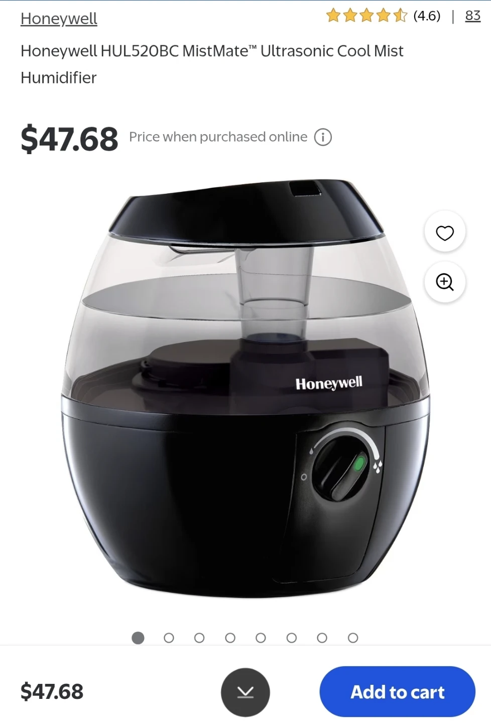 Honeywell HUL520BC MistMate Ultrasonic Cool Mist Humidifier