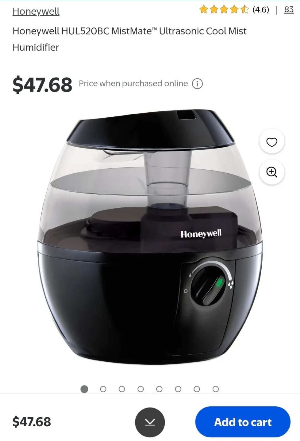 Honeywell HUL520BC MistMate Ultrasonic Cool Mist Humidifier