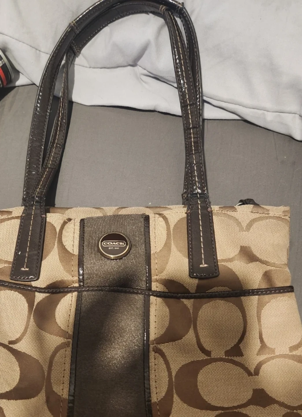 Coach Monogram Tote Bag (Handle strap cracked) - photo 4