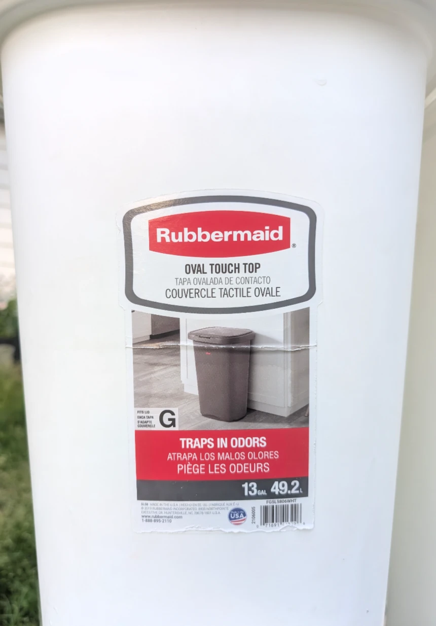 2 x Rubbermaid Oval Touch Top Trash Can - photo 2