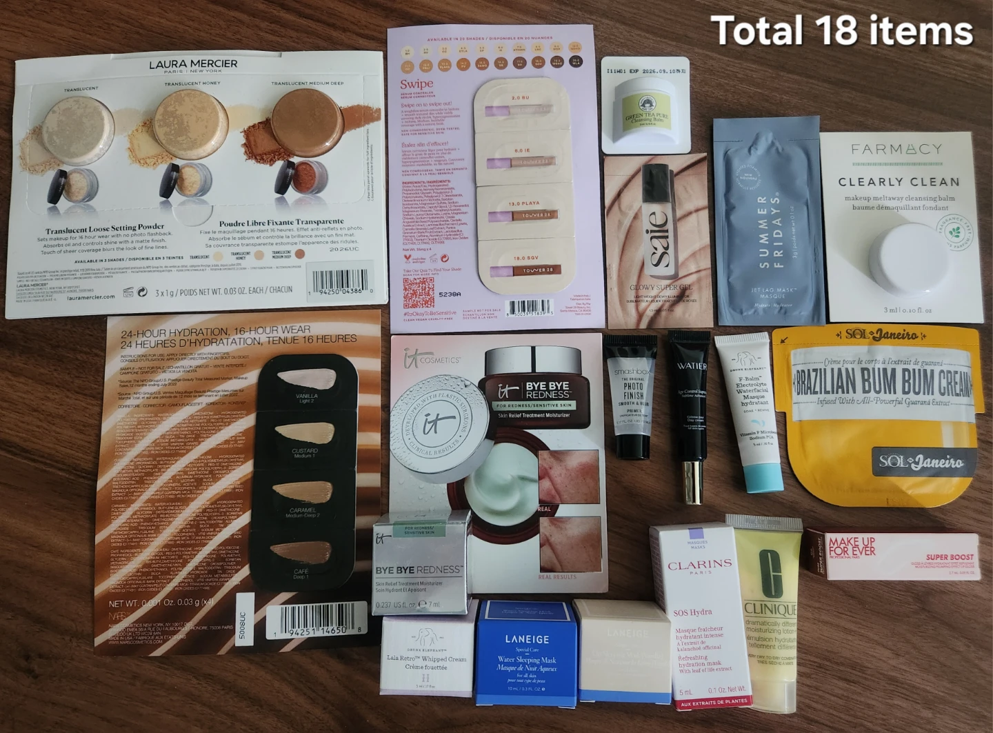 ⚽️ High-End Makeup & Skincare Sample Bundle (18 Items)