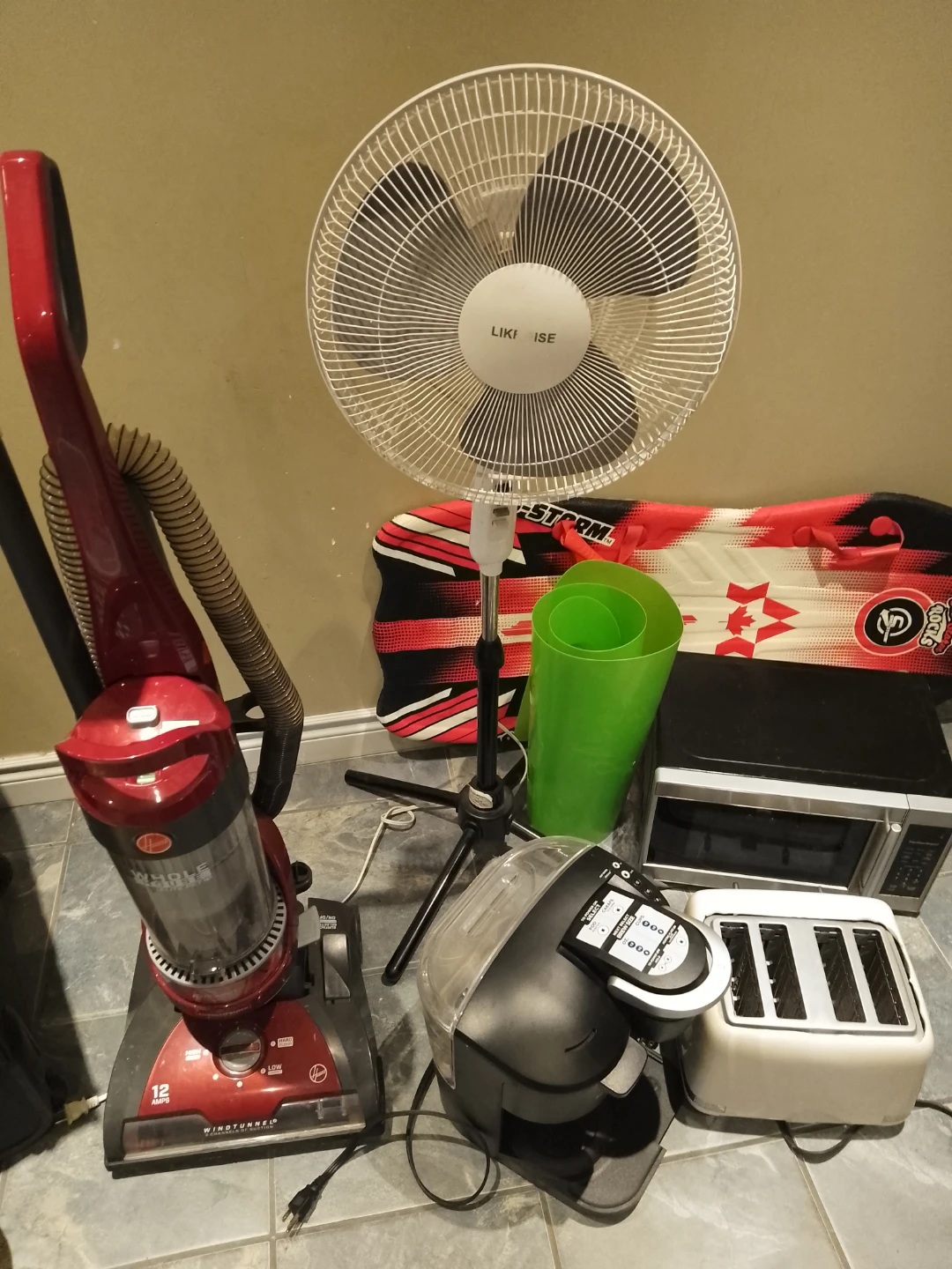 Keurig K-Express Coffee Maker; vacuum cleaner; fan; oven