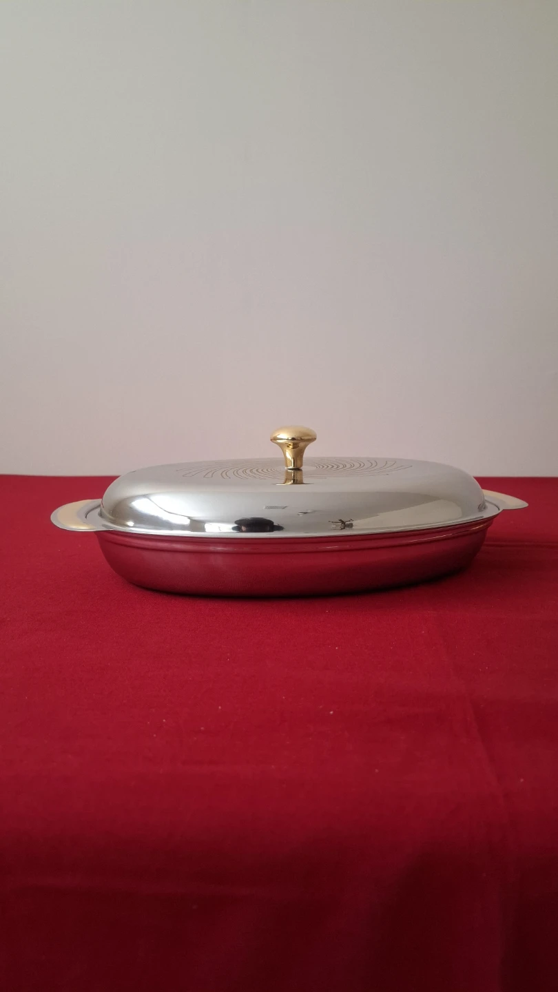 Oval Stainless Steel Serving Dish with Lid - photo 3