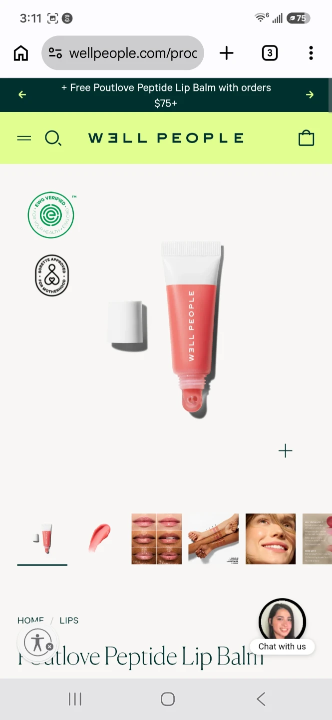 Well People Poutlove Peptide Lip Balm - Pink Grapefruit ⚽️ - photo 3