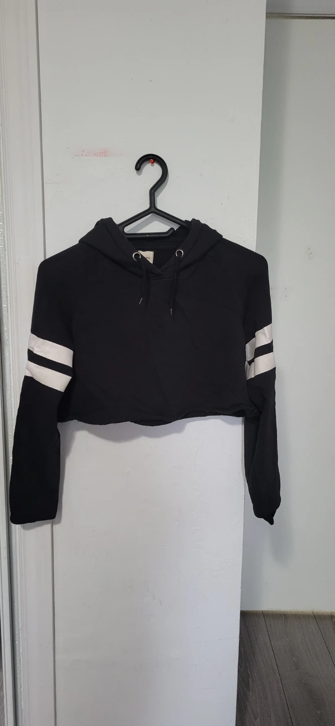 Ardene Black Cropped Hoodie XS/TP⚽
