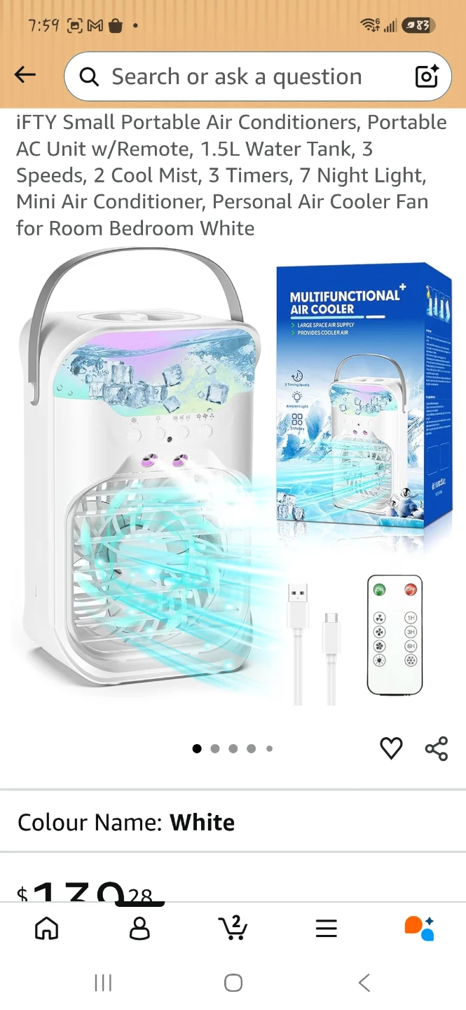 Portable Air Cooler Fan