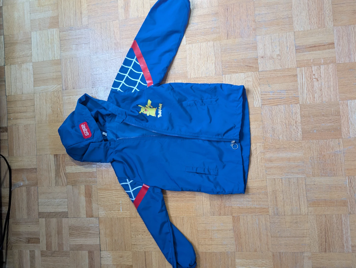 ⚽ Kids Pokemon Pikachu Blue Windbreaker Jacket Size 140