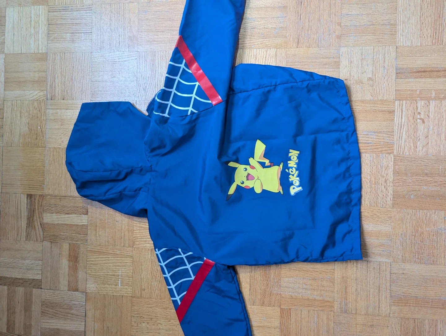 ⚽ Kids Pokemon Pikachu Blue Windbreaker Jacket Size 140 - photo 2