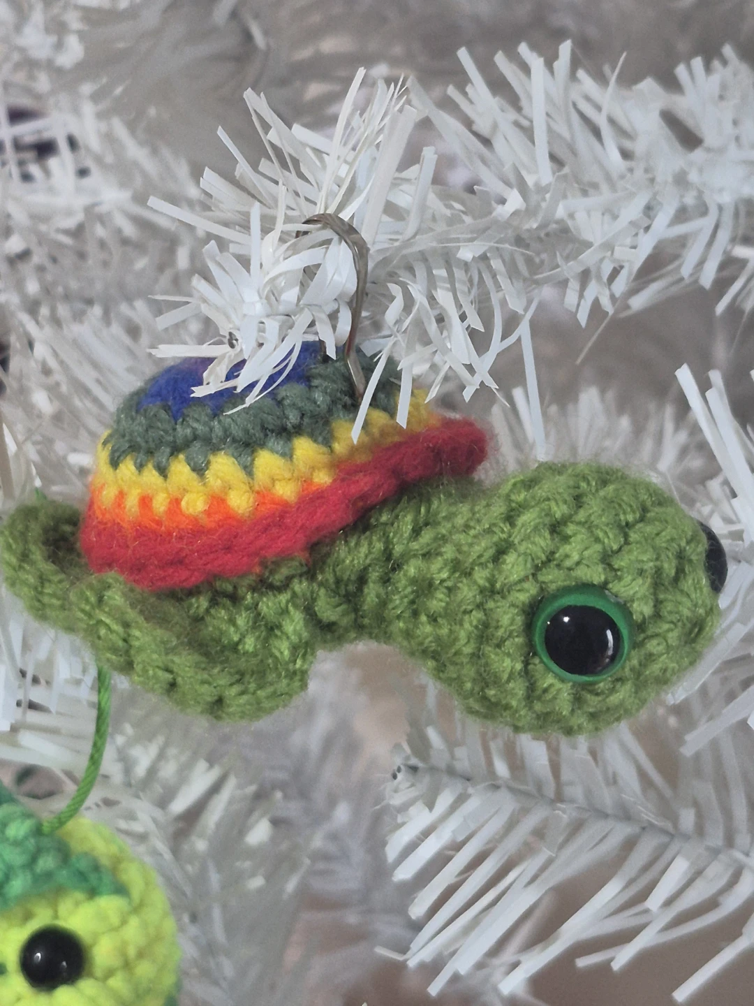 Handmade Crochet Rainbow Turtle Ornament - photo 3