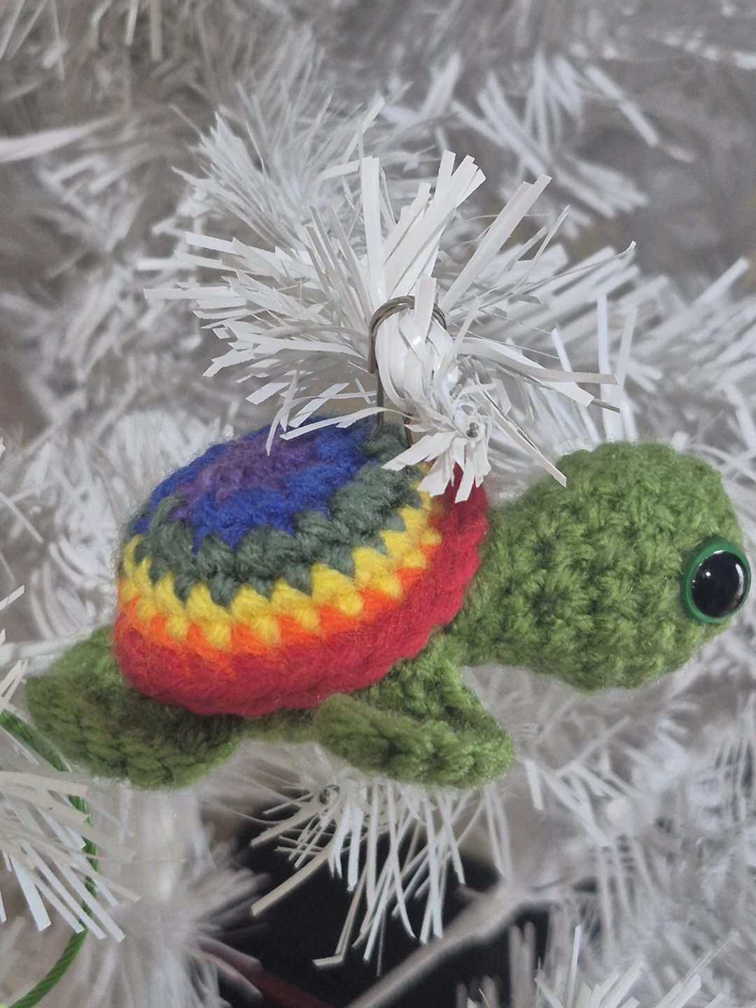 Handmade Crochet Rainbow Turtle Ornament - photo 4