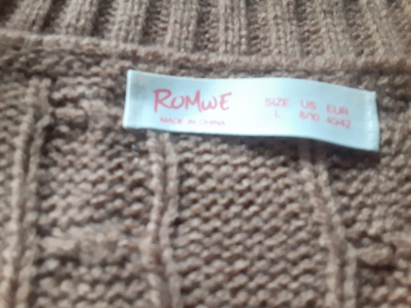 Romwe Cable Knit V-Neck Vest - Size L - photo 3