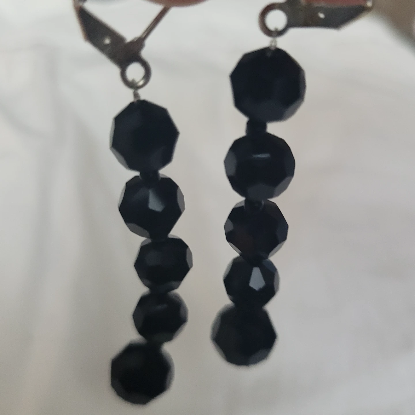 Black Beaded Drop Earrings - photo 2