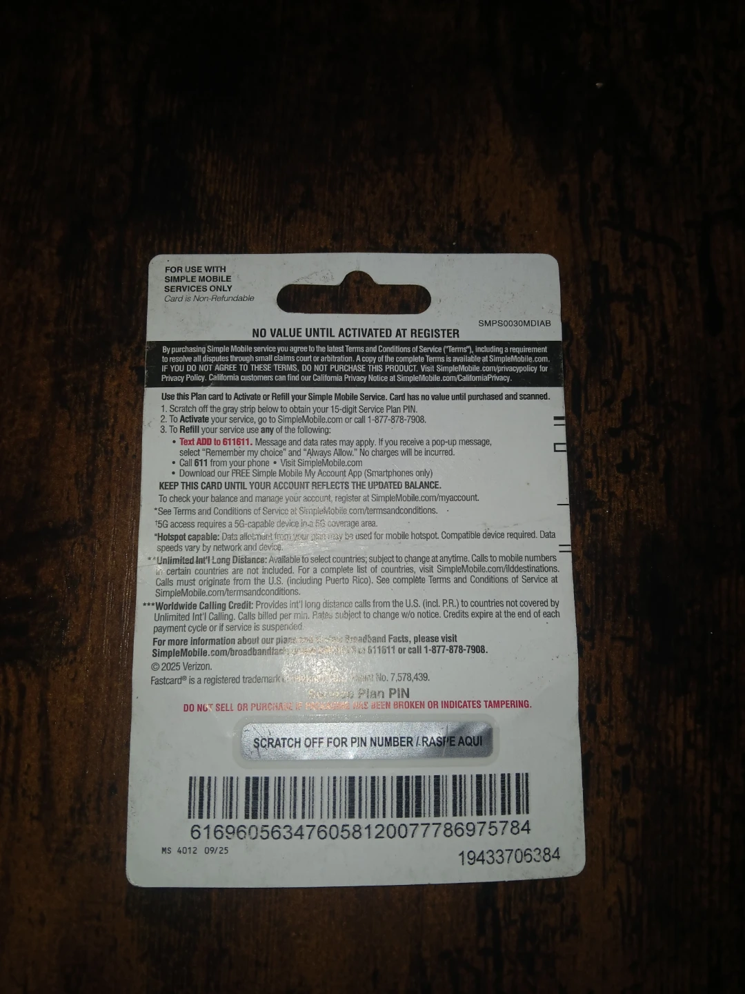 Simple Mobile $30 20GB 5G Prepaid SIM Card Plan