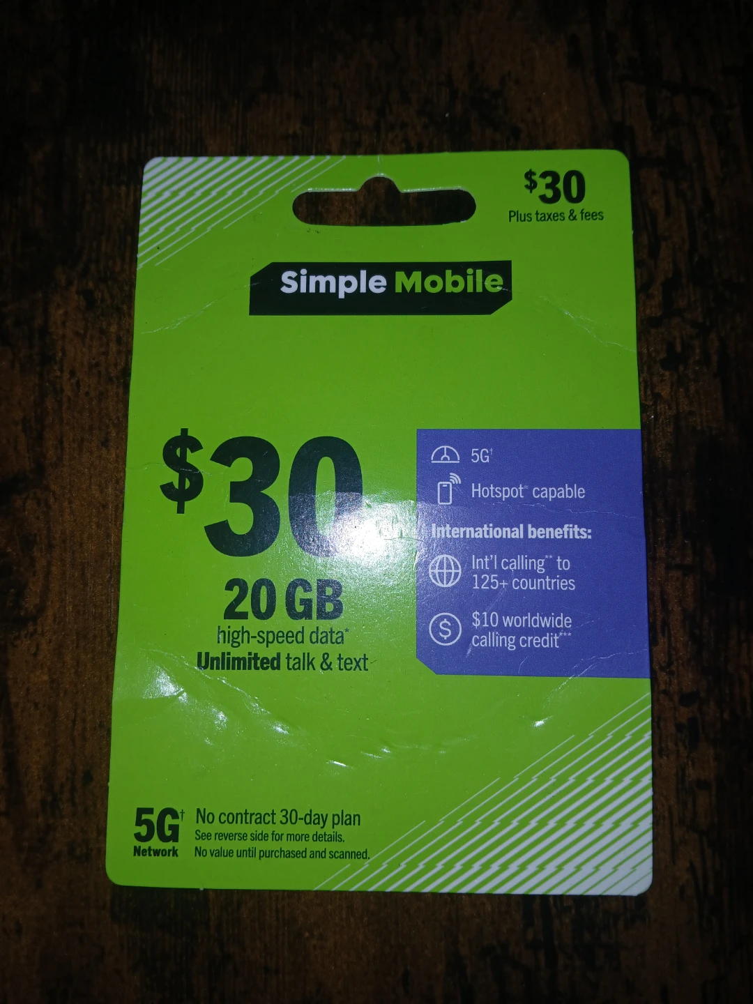 Simple Mobile $30 20GB 5G Prepaid SIM Card Plan - photo 2