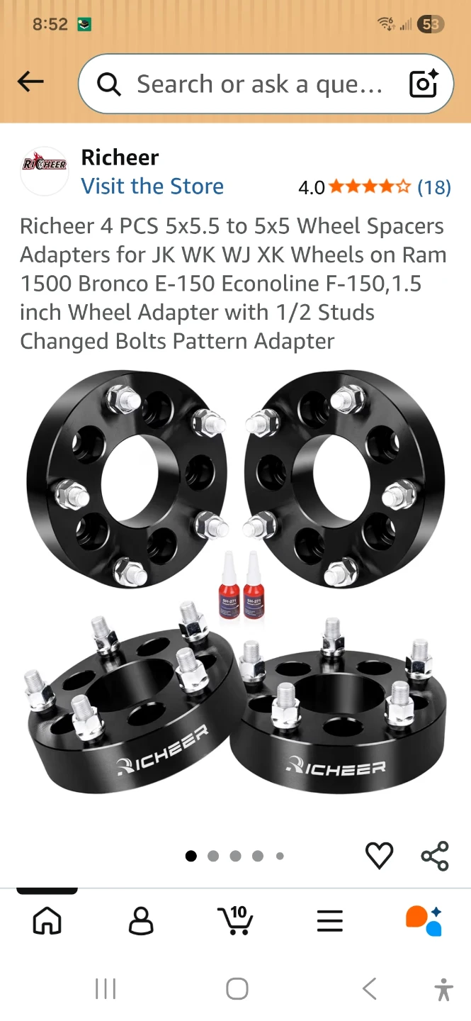 Richeer 4 PCS 5x5.5 to 5x5 Wheel Spacers