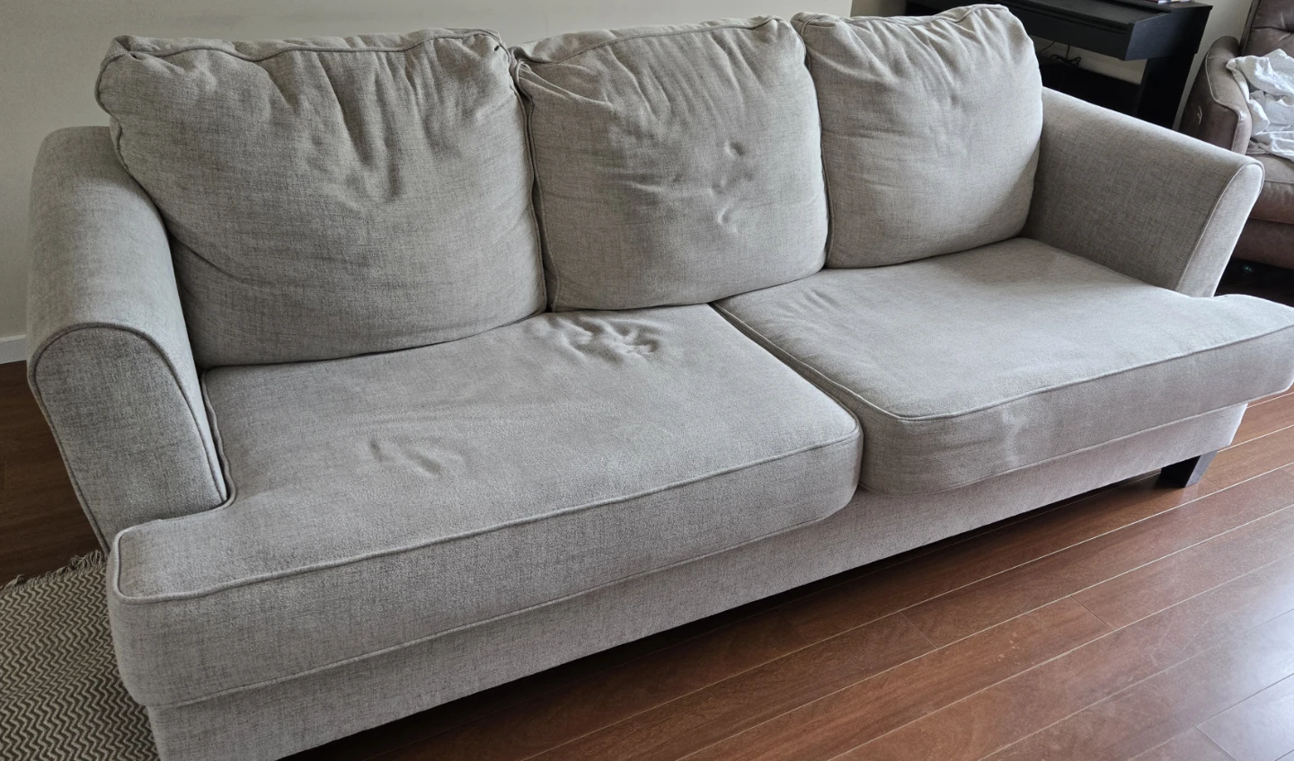 Light Grey Three-Seater Sofa