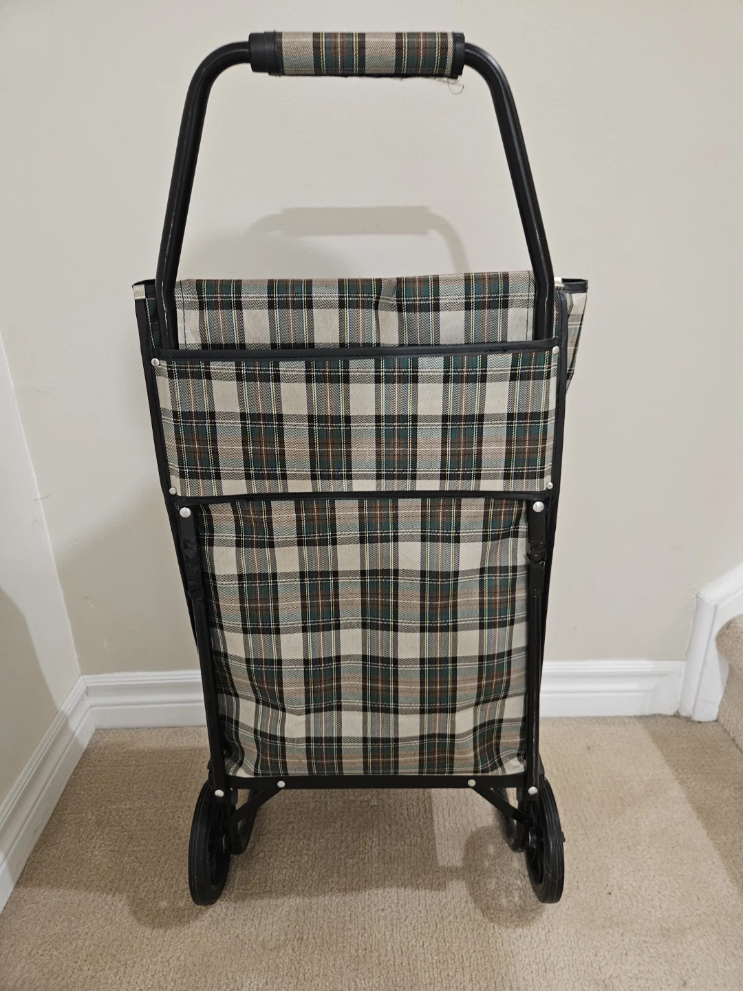 Plaid Rolling Shopping Cart New - photo 2