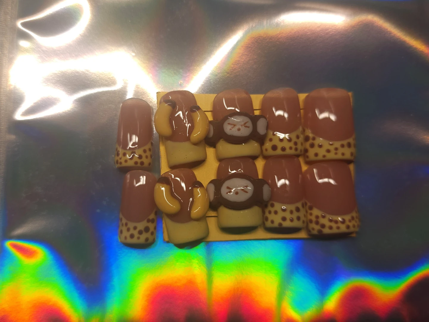 Cute Monkey Press-On Nails