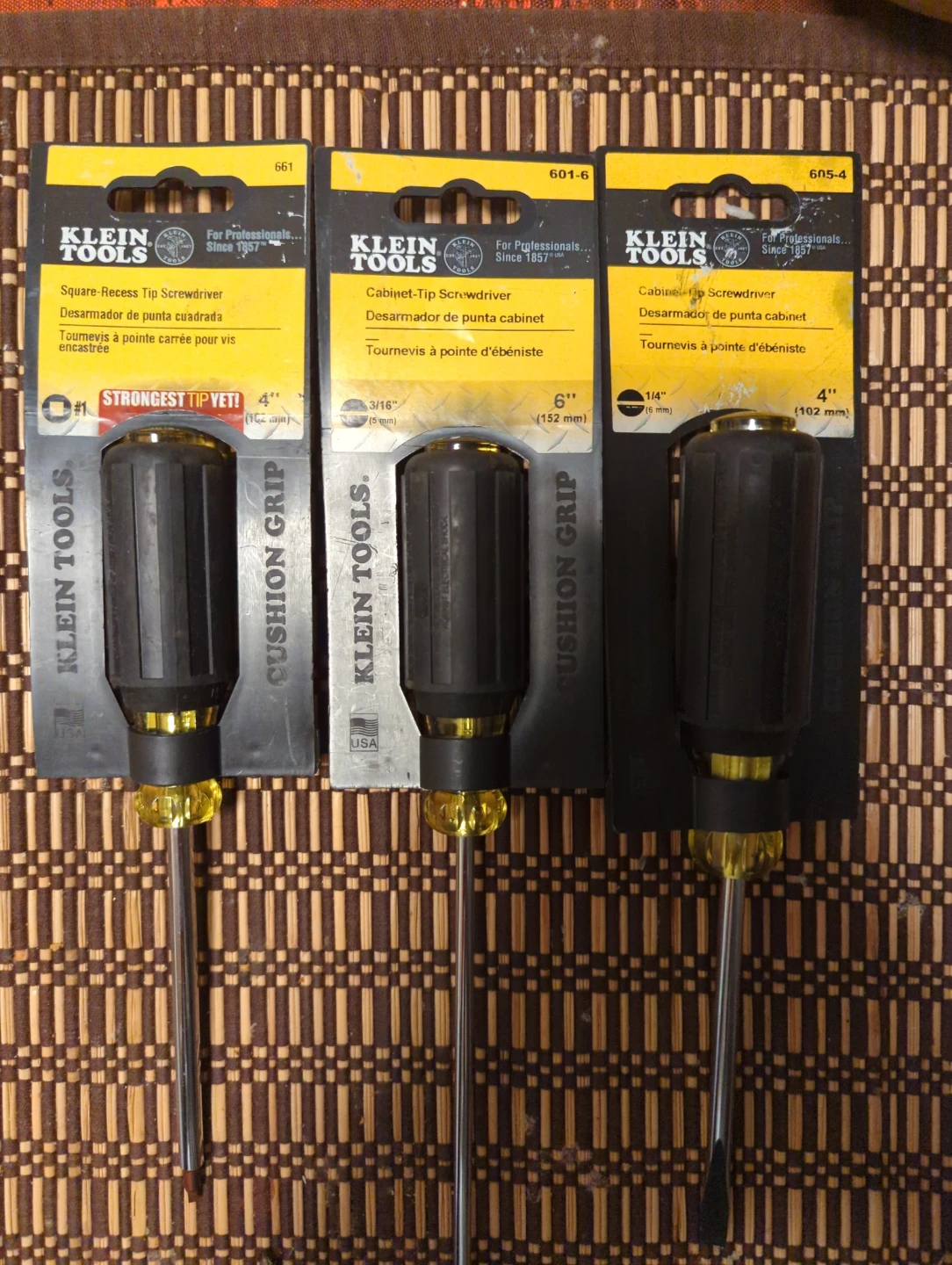 Klein Tools Screwdrivers - Square-Recess, Cabinet-Tip