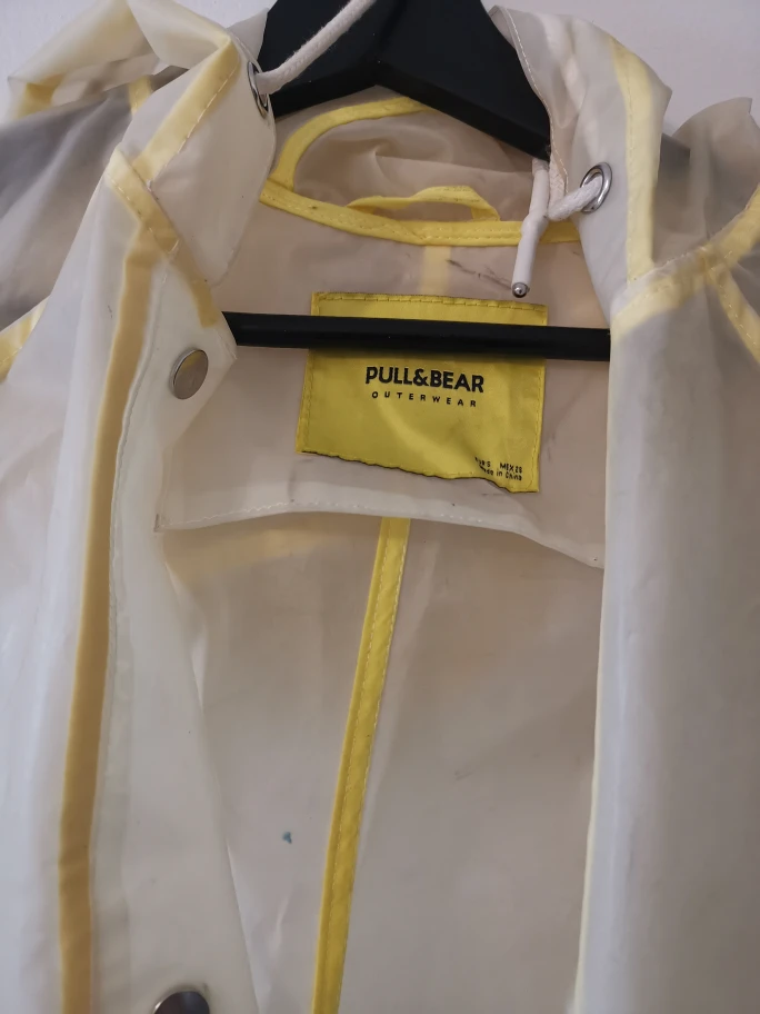 Pull & Bear Clear Yellow Trim Raincoat - photo 2