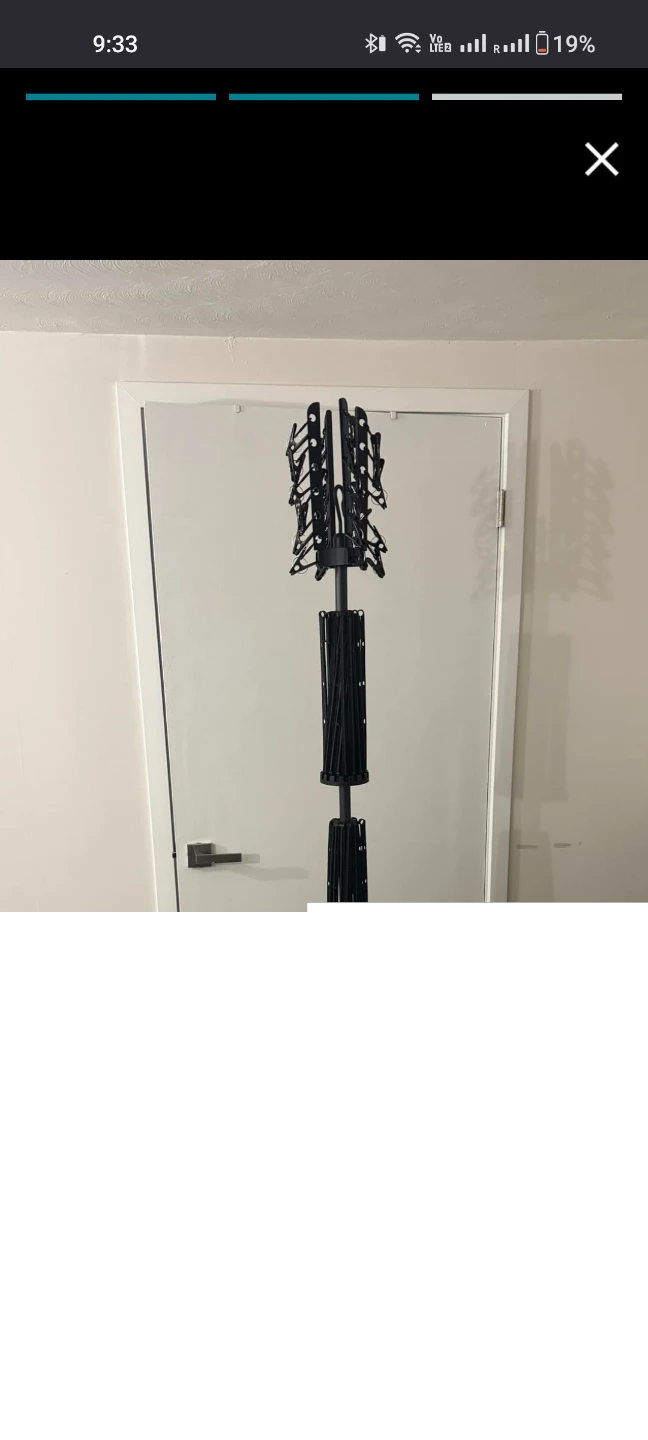 Black 3-Tier Drying Rack with Clips - photo 2