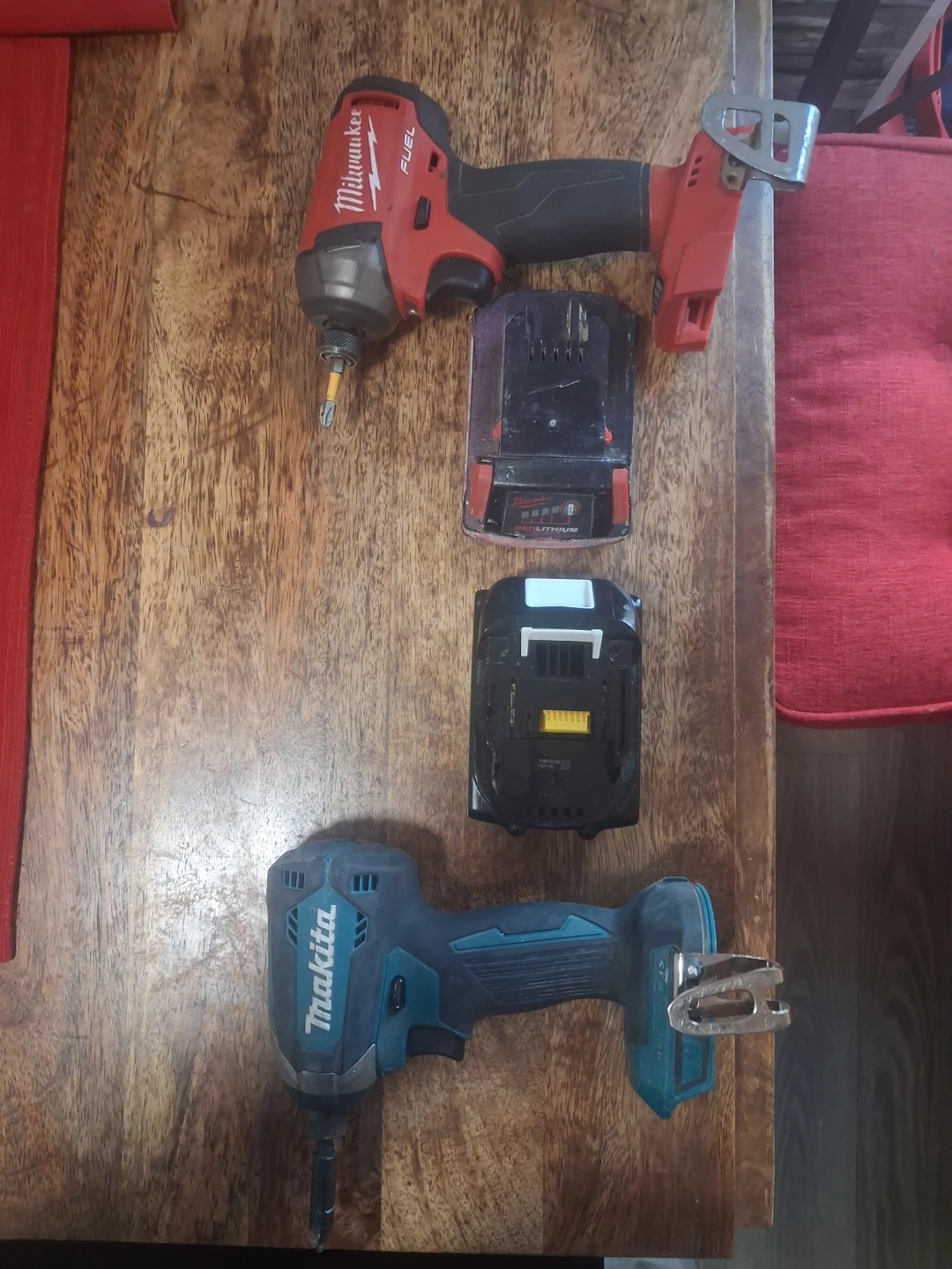 Milwaukee & Makita Impact Drivers with Batteries