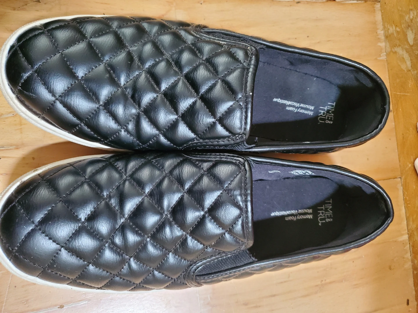 Time and Tru Black Quilted Memory Foam Slip-On Shoes - photo 4
