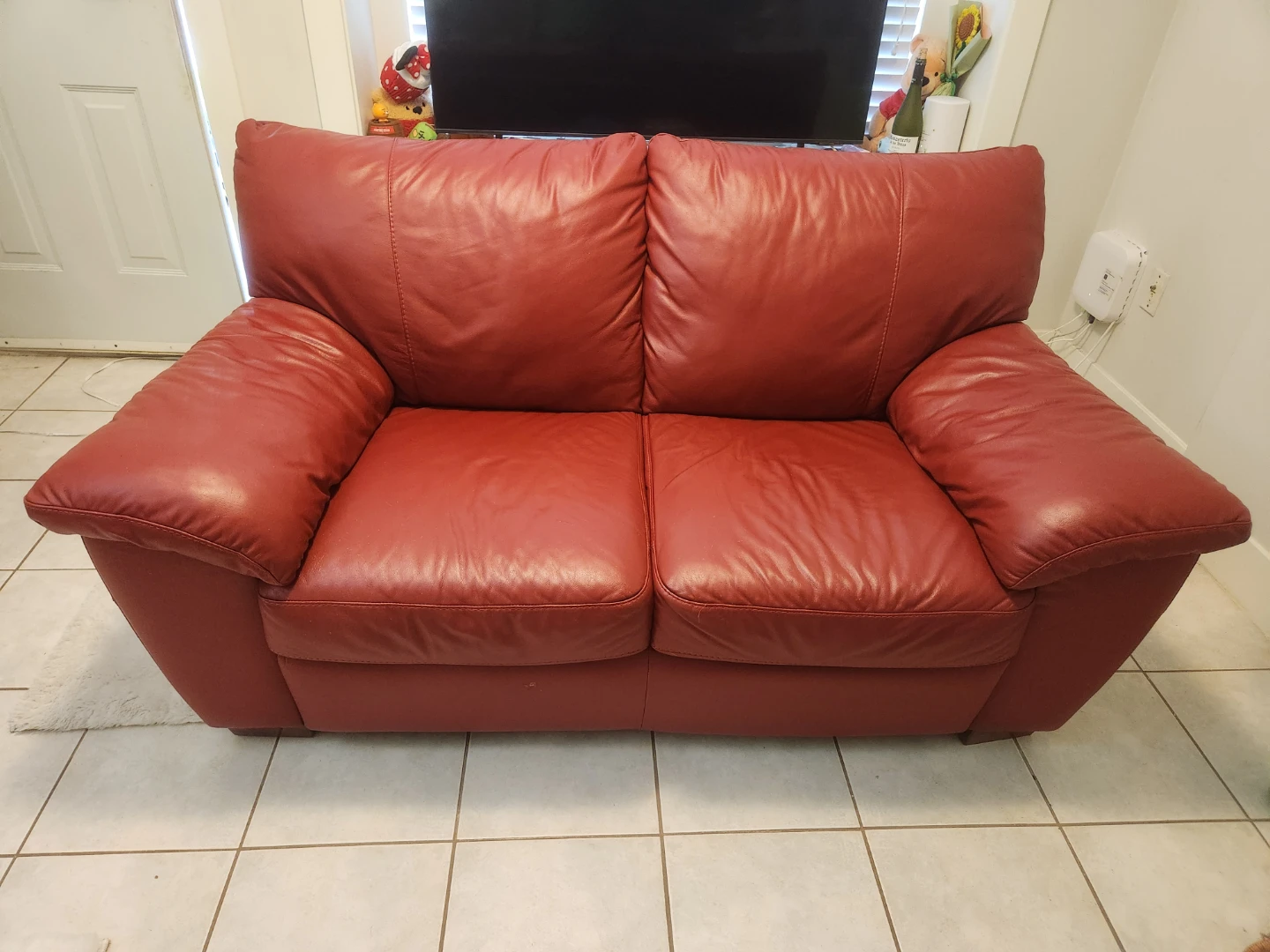 Red Leather Sofa